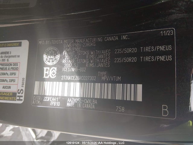 12610124 :رقم المزاد ، 2T2GKCEZ6RC027302 vin ، 2024 Lexus Nx 350h 350h مزاد بيع