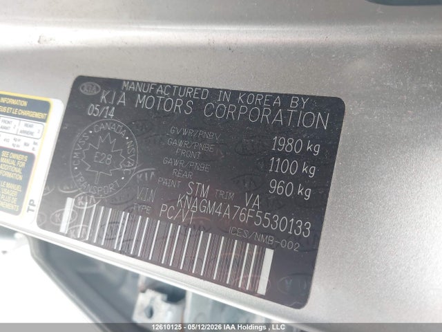 12610125 :رقم المزاد ، KNAGM4A76F5530133 vin ، 2015 Kia Optima Lx/lx Winter Edition مزاد بيع