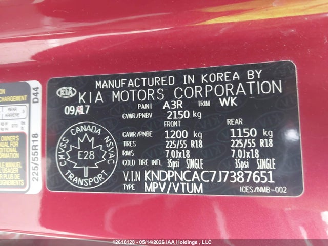 Aukcja sprzedaży 2018 Kia Sportage, vin: KNDPNCAC7J7387651, numer aukcji: 12610128