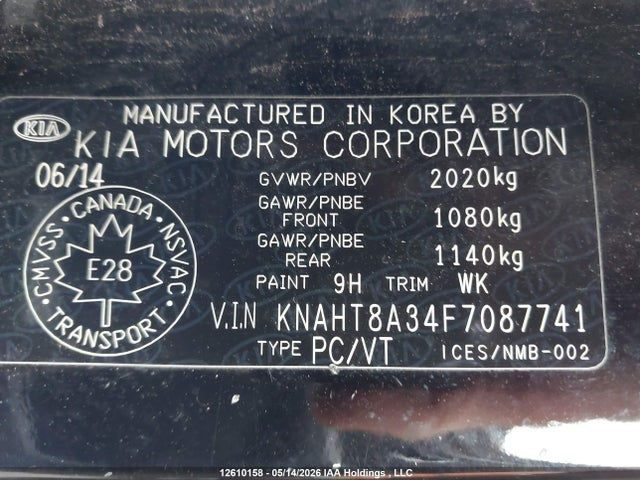 2015 Kia Rondo მანქანა იყიდება აუქციონზე, vin: KNAHT8A34F7087741, აუქციონის ნომერი: 12610158