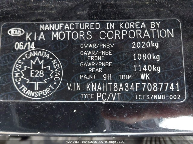2015 Kia Rondo მანქანა იყიდება აუქციონზე, vin: KNAHT8A34F7087741, აუქციონის ნომერი: 12610158