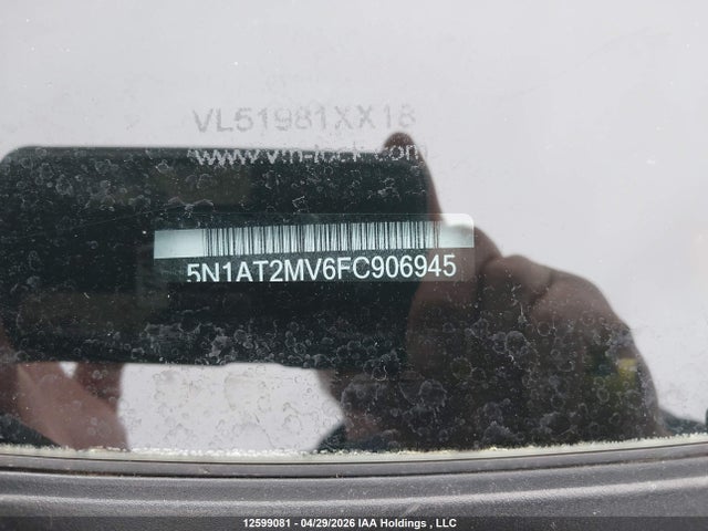 Продажа на аукционе авто 2015 Nissan Rogue S/sl/sv, vin: 5N1AT2MV6FC906945, номер лота: 12599081