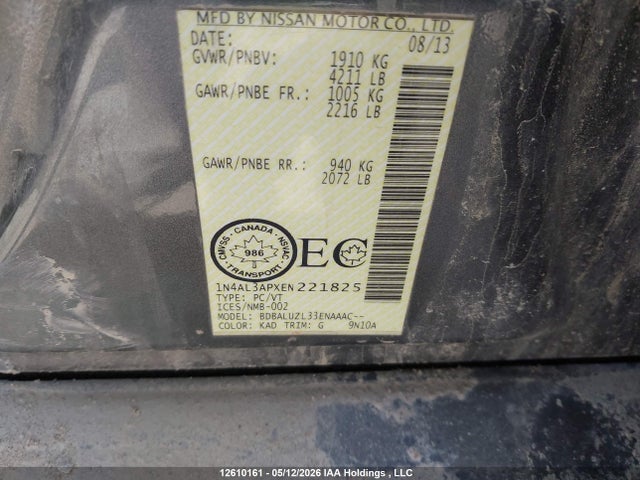 1N4AL3APXEN221825 Nissan Altima 2.5/s/sv/sl