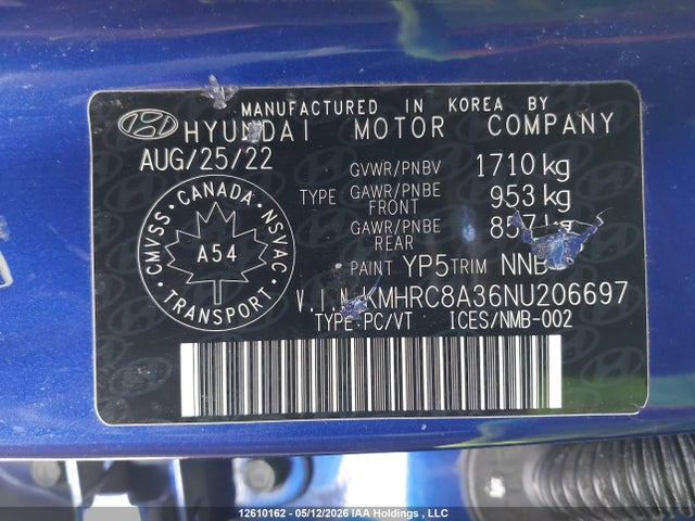 KMHRC8A36NU206697 Hyundai Venue Sel/limited