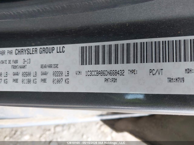 Продаж на аукціоні авто 2013 Chrysler 200 Lx, vin: 1C3CCBAB6DN668432, номер лоту: 12610165