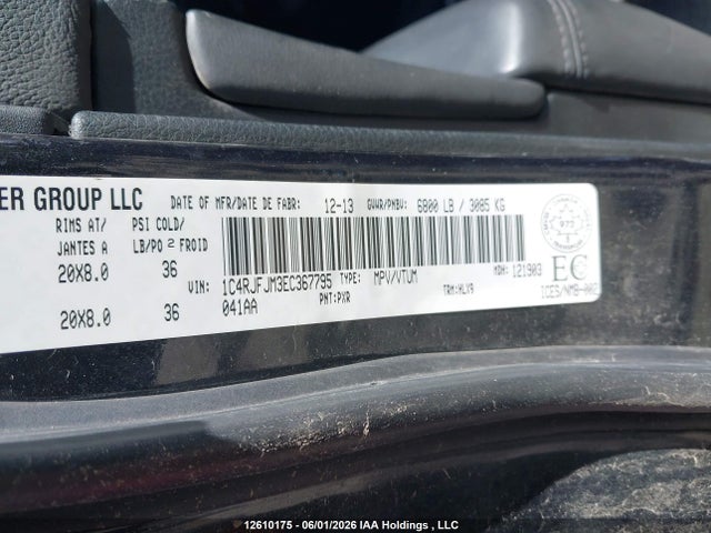 Продажа на аукционе авто 2014 Jeep Grand Cherokee, vin: 1C4RJFJM3EC367795, номер лота: 12610175