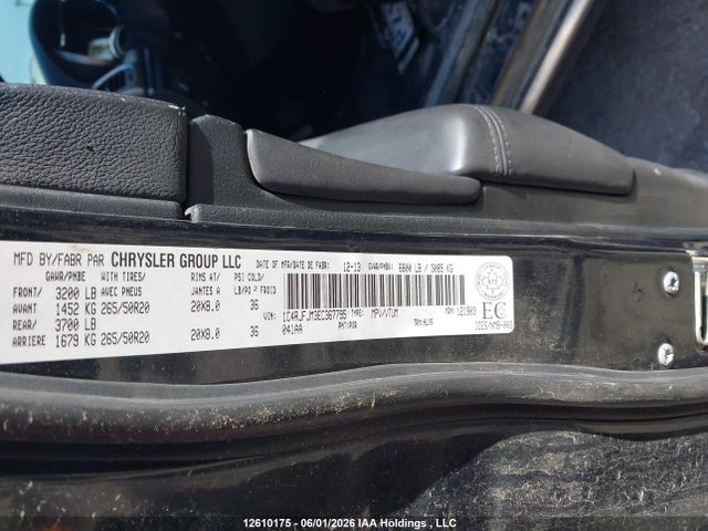 Продажа на аукционе авто 2014 Jeep Grand Cherokee, vin: 1C4RJFJM3EC367795, номер лота: 12610175