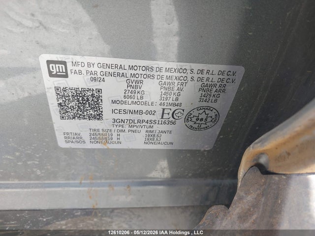 Продаж на аукціоні авто 2025 Chevrolet Equinox Ev Lt, vin: 3GN7DLRP4SS116356, номер лоту: 12610206