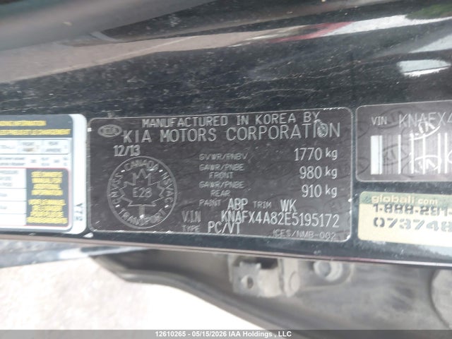 Продаж на аукціоні авто 2014 Kia Forte 2.0l Ex/2.0l Sx, vin: KNAFX4A82E5195172, номер лоту: 12610265