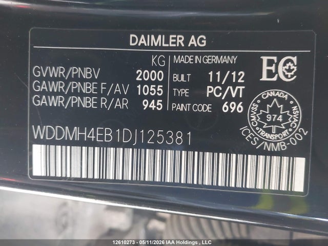 Продаж на аукціоні авто 2013 Mercedes-benz B 250 Sports Tourer, vin: WDDMH4EB1DJ125381, номер лоту: 12610273