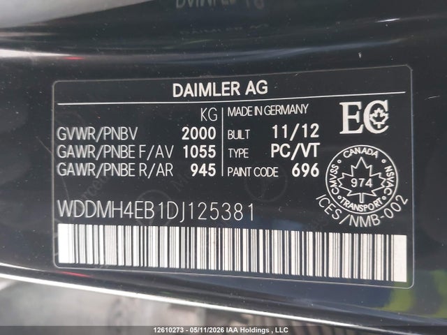 Продаж на аукціоні авто 2013 Mercedes-benz B 250 Sports Tourer, vin: WDDMH4EB1DJ125381, номер лоту: 12610273