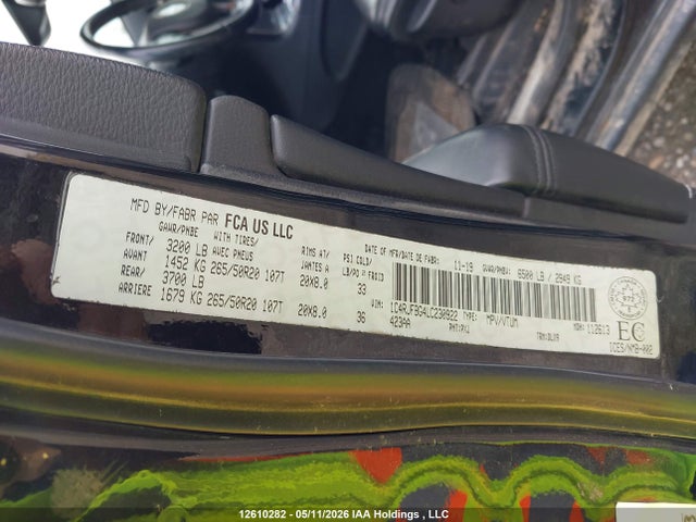 12610282 :رقم المزاد ، 1C4RJFBG4LC230922 vin ، 2020 Jeep Grand Cherokee Limited مزاد بيع