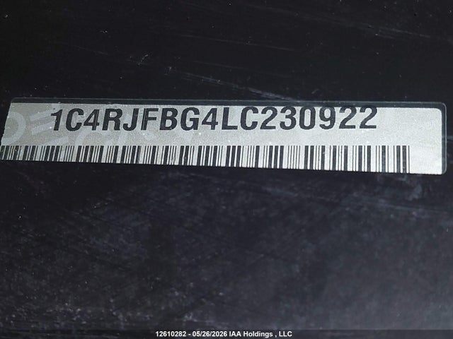 12610282 :رقم المزاد ، 1C4RJFBG4LC230922 vin ، 2020 Jeep Grand Cherokee Limited مزاد بيع