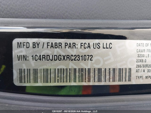 Продажа на аукционе авто 2024 Dodge Durango Gt Plus, vin: 1C4RDJDGXRC231072, номер лота: 12610287
