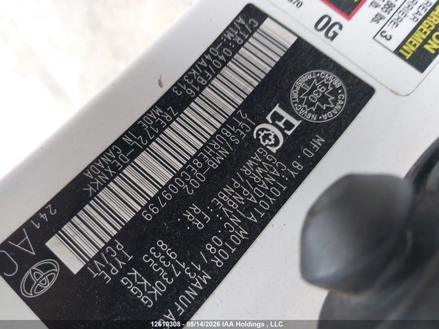12610308 :رقم المزاد ، 2T1BURHE8EC009799 vin ، 2014 Toyota Corolla Le مزاد بيع