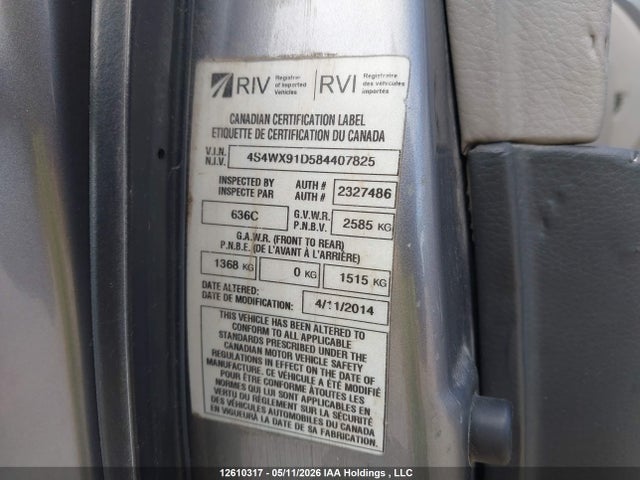 12610317 :رقم المزاد ، 4S4WX91D584407825 vin ، 2008 Subaru Tribeca مزاد بيع