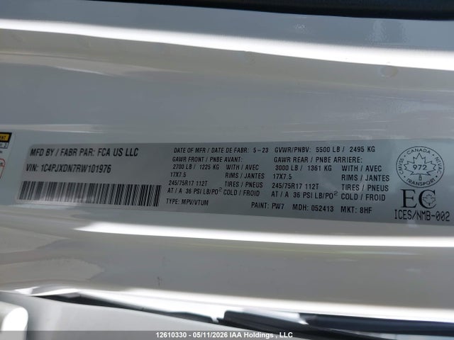 Продаж на аукціоні авто 2024 Jeep Wrangler Sport, vin: 1C4PJXDN7RW101976, номер лоту: 12610330