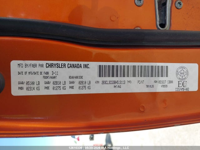 Продаж на аукціоні авто 2011 Dodge Charger, vin: 2B3CL3CG3BH513113, номер лоту: 12610336