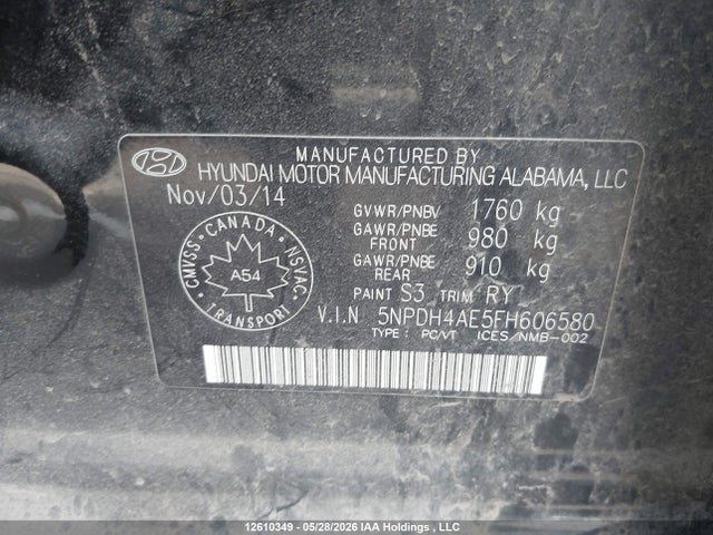 Продаж на аукціоні авто 2015 Hyundai Elantra Gl, vin: 5NPDH4AE5FH606580, номер лоту: 12610349