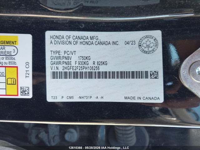Honda Civic Lx/lx-b 2023 2HGFE2F25PH106256 Image 18