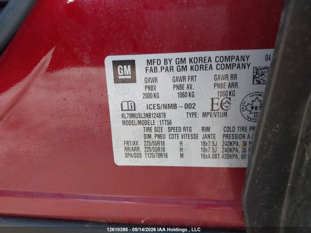 KL79MUSL3NB124878 Chevrolet Trailblazer Rs