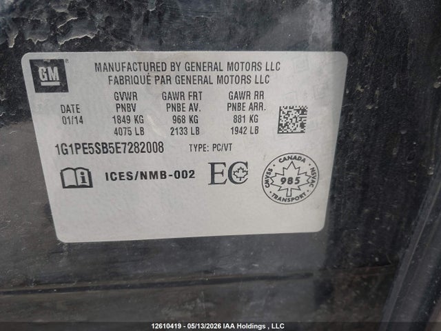 1G1PE5SB5E7282008 Chevrolet CRUZE LT
