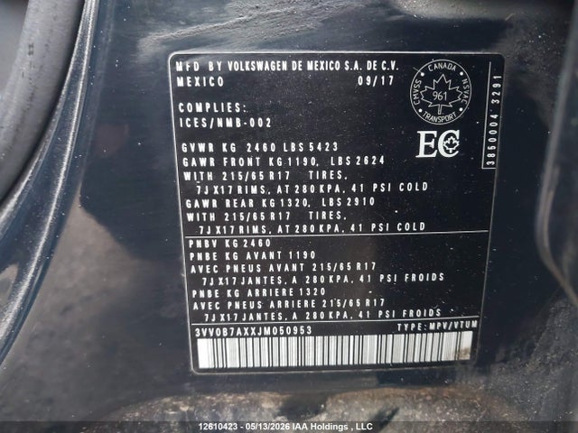 3VV0B7AXXJM050953 Volkswagen Tiguan