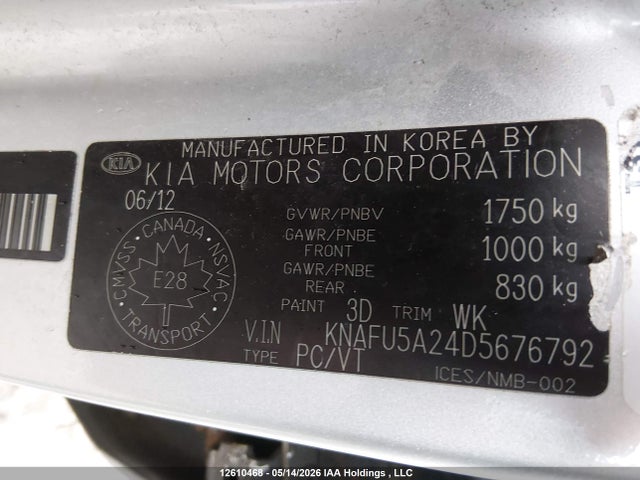 Продаж на аукціоні авто 2013 Kia Forte Ex, vin: KNAFU5A24D5676792, номер лоту: 12610468