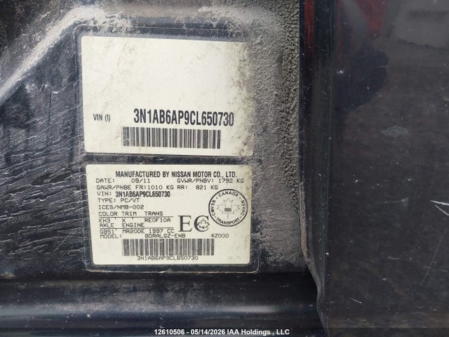 Продаж на аукціоні авто 2012 Nissan Sentra, vin: 3N1AB6AP9CL650730, номер лоту: 12610506