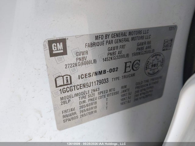 1GCGTCEN9J1179033 Chevrolet Colorado Lt