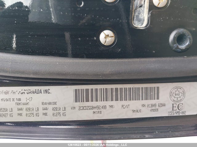 Продажа на аукционе авто 2017 Dodge Challenger Gt, vin: 2C3CDZGG8HH561499, номер лота: 12610523