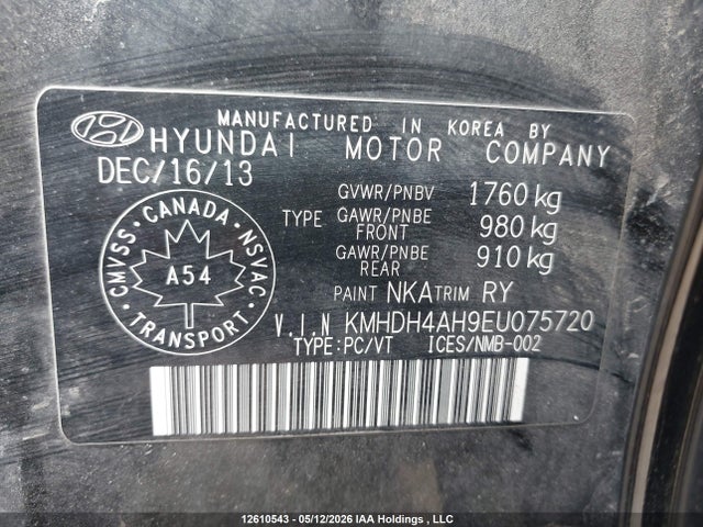 Продажа на аукционе авто 2014 Hyundai Elantra, vin: KMHDH4AH9EU075720, номер лота: 12610543