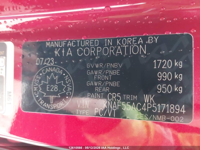 KNAF55AC4P5171894 KIA Forte5 Ex