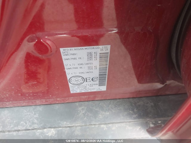 Aukcja sprzedaży 2020 Nissan Rogue S/sl/sv, vin: 5N1AT2MT2LC714206, numer aukcji: 12610574