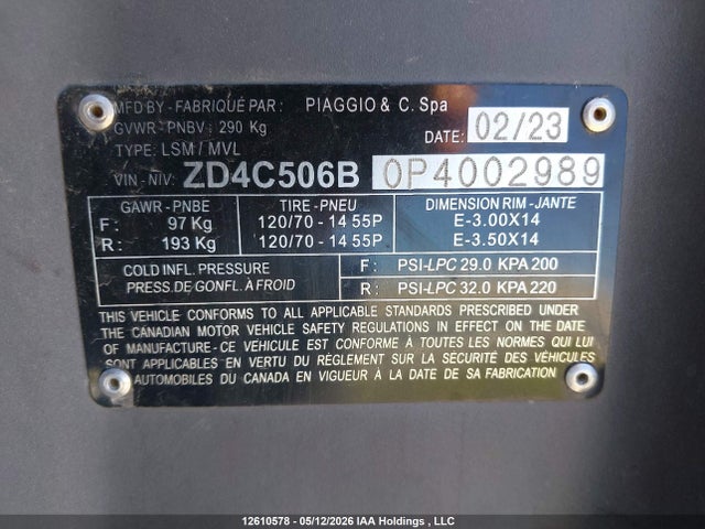ZD4C506B0P4002989 Aprilia Sr Motard 50