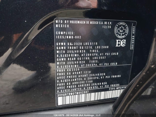2026 Volkswagen Tiguan Comfortline R-line Black Edition 4motion მანქანა იყიდება აუქციონზე, vin: 3VVGR7RM0TM052587, აუქციონის ნომერი: 12610579