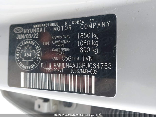 KMHLN4AJ3PU034753 Hyundai Elantra Hybrid Luxury W/two-tone Interior