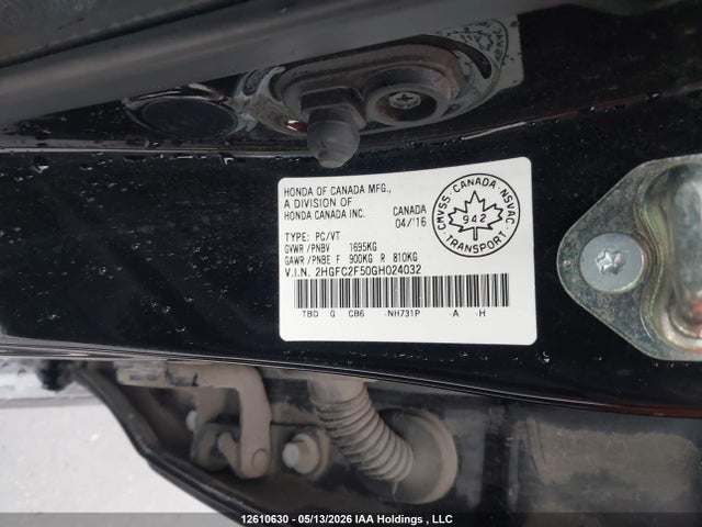 Продажа на аукционе авто 2016 Honda Civic Lx, vin: 2HGFC2F50GH024032, номер лота: 12610630