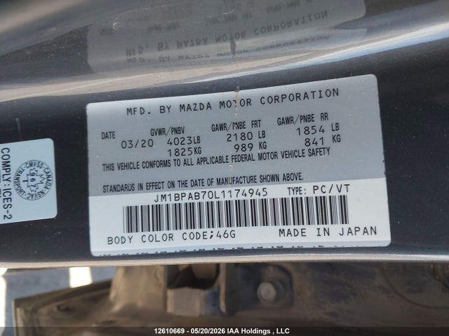 JM1BPAB70L1174945 Mazda 3