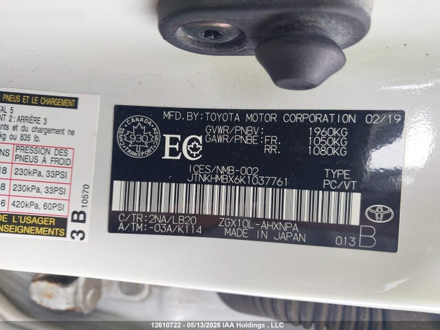 JTNKHMBX6K1037761 Toyota C-HR