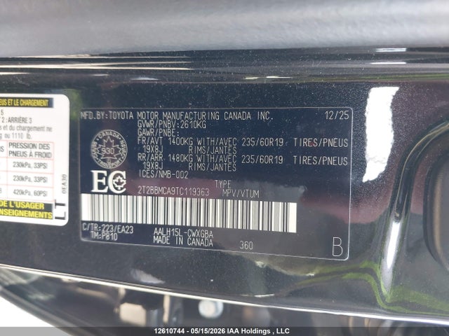 2026 Lexus Rx 350h მანქანა იყიდება აუქციონზე, vin: 2T2BBMCA9TC119363, აუქციონის ნომერი: 12610744