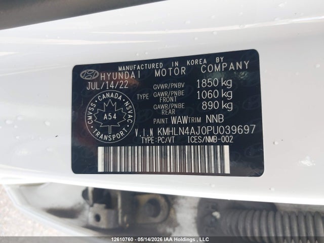 2023 Hyundai Elantra Hybrid Luxury მანქანა იყიდება აუქციონზე, vin: KMHLN4AJ0PU039697, აუქციონის ნომერი: 12610760