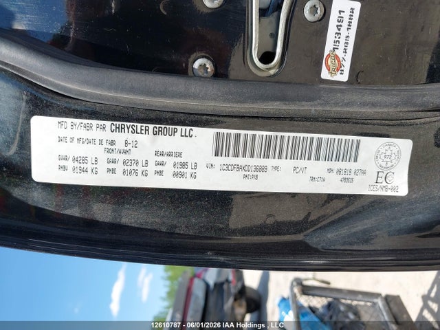 12610787 :رقم المزاد ، 1C3CDFBAXDD136889 vin ، 2013 Dodge Dart Sxt مزاد بيع