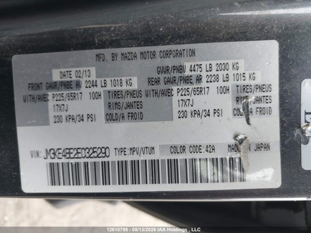 Aukcja sprzedaży 2014 Mazda Cx-5 Gx, vin: JM3KE4BE2E0325290, numer aukcji: 12610795