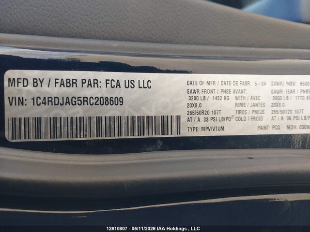 Dodge Durango Sxt 2024 1C4RDJAG5RC208609 Image 18