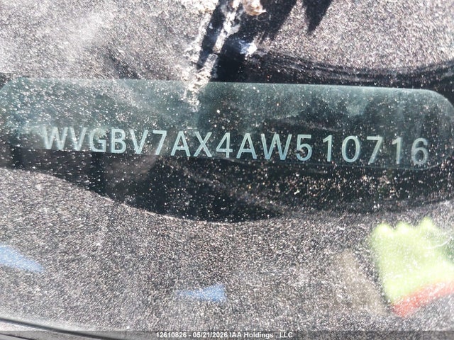 12610826 :رقم المزاد ، WVGBV7AX4AW510716 vin ، 2010 Volkswagen Tiguan مزاد بيع