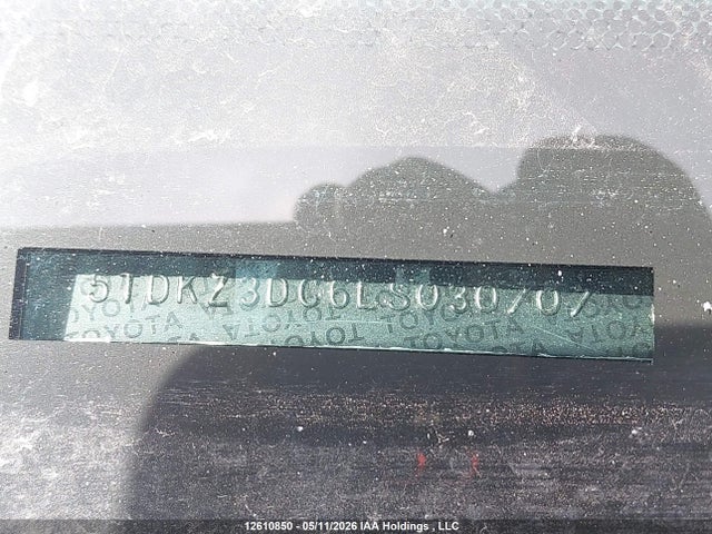 12610850 :رقم المزاد ، 5TDKZ3DC6LS030707 vin ، 2020 Toyota Sienna Le مزاد بيع
