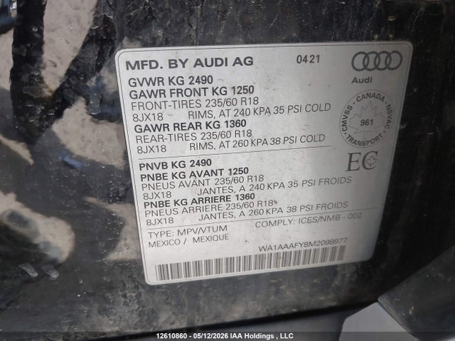 WA1AAAFY8M2098977 Audi Q5 45 Komfort