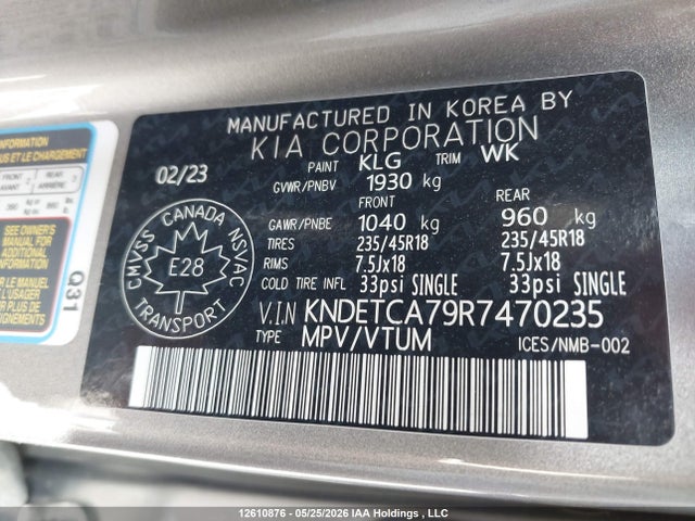 Продажа на аукционе авто 2024 Kia Seltos, vin: KNDETCA79R7470235, номер лота: 12610876