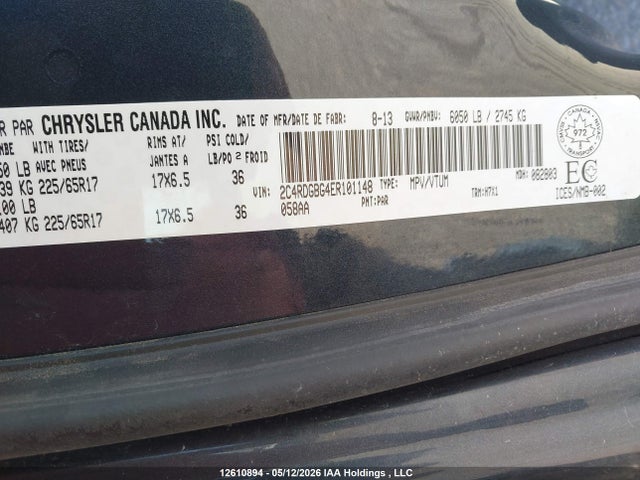 Продажа на аукционе авто 2014 Dodge Grand Caravan Se, vin: 2C4RDGBG4ER101148, номер лота: 12610894